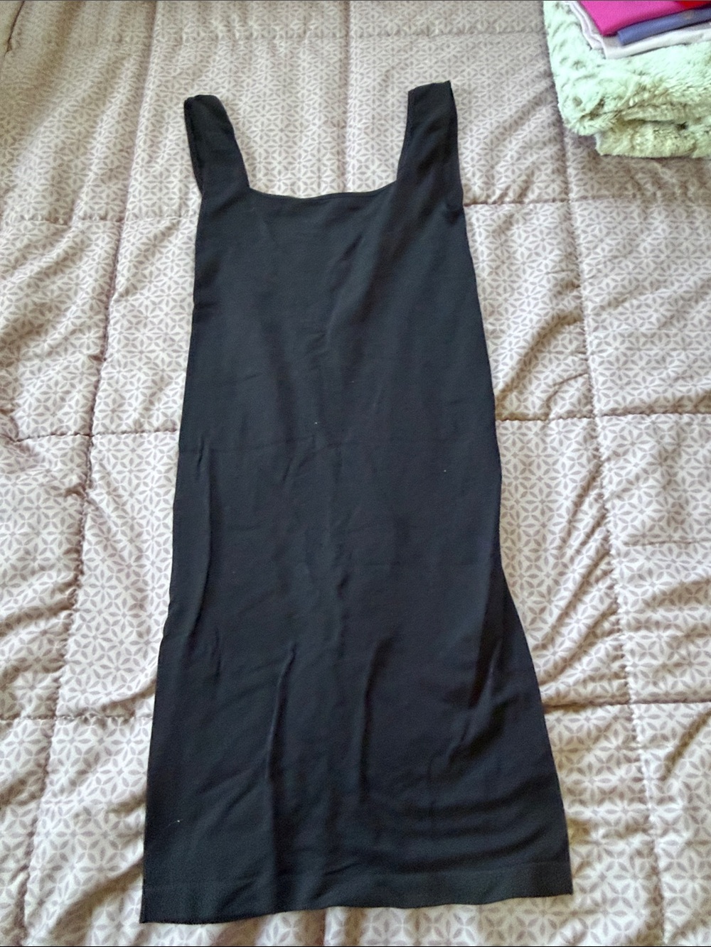 Free People Black Square-Neck Midi Dress